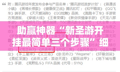 助赢神器“新圣游开挂最简单三个步骤”细辅助教程分享