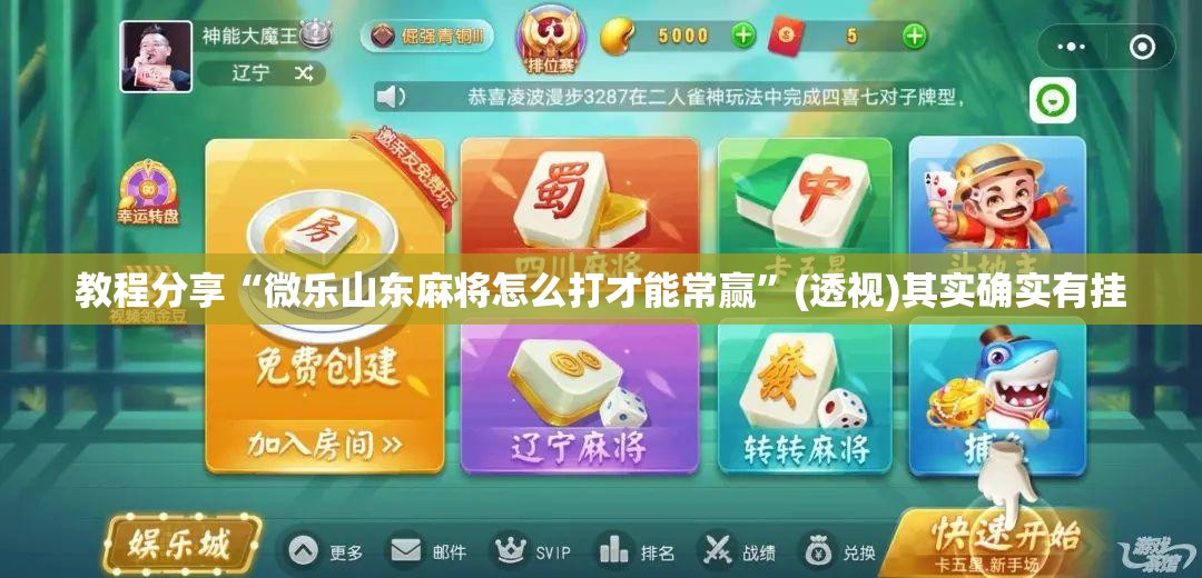 教程分享“微乐山东麻将怎么打才能常赢”(透视)其实确实有挂