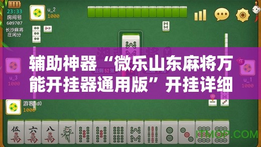 辅助神器“微乐山东麻将万能开挂器通用版”开挂详细教程