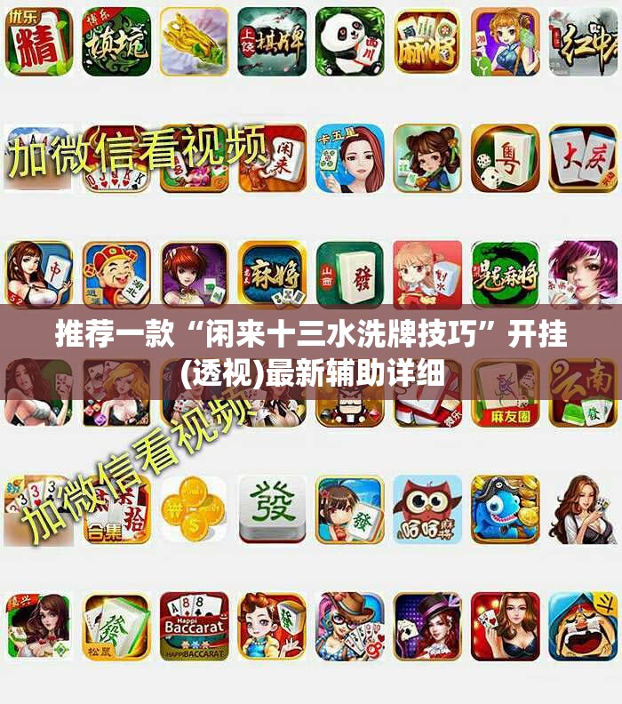 推荐一款“闲来十三水洗牌技巧”开挂(透视)最新辅助详细