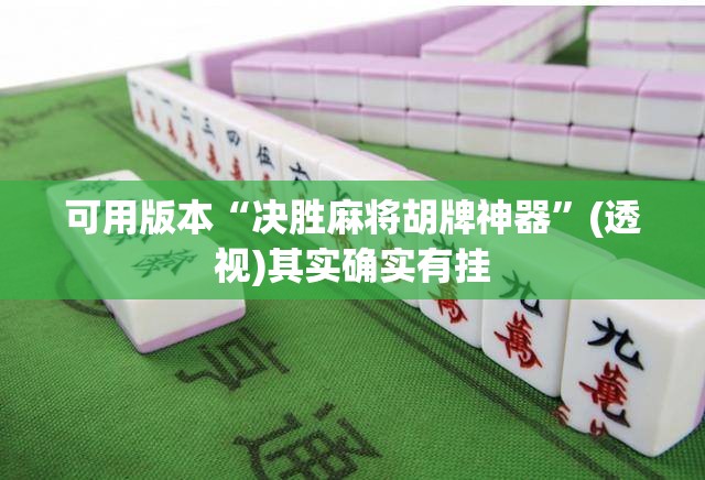 可用版本“决胜麻将胡牌神器”(透视)其实确实有挂