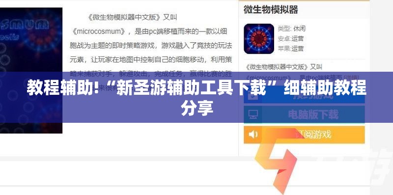 教程辅助!“新圣游辅助工具下载”细辅助教程分享