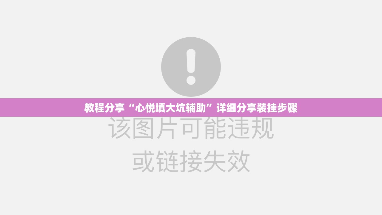 教程分享“心悦填大坑辅助”详细分享装挂步骤