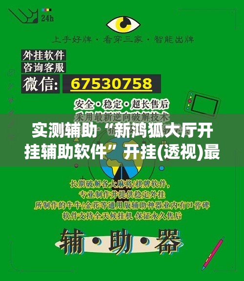 实测辅助“新鸿狐大厅开挂辅助软件	”开挂(透视)最新辅助详细