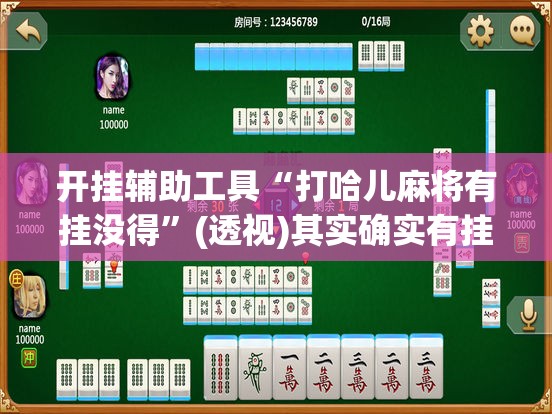 开挂辅助工具“打哈儿麻将有挂没得”(透视)其实确实有挂
